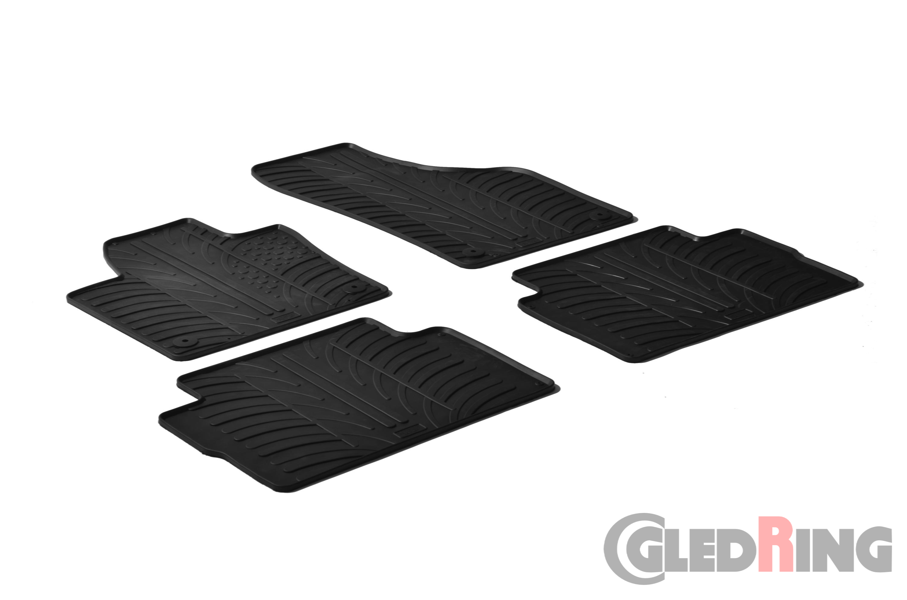 Original Gledring Passform Fußmatten Gummimatten 4 Tlg.+Fixing - Volkswagen VW Sharan 2010->